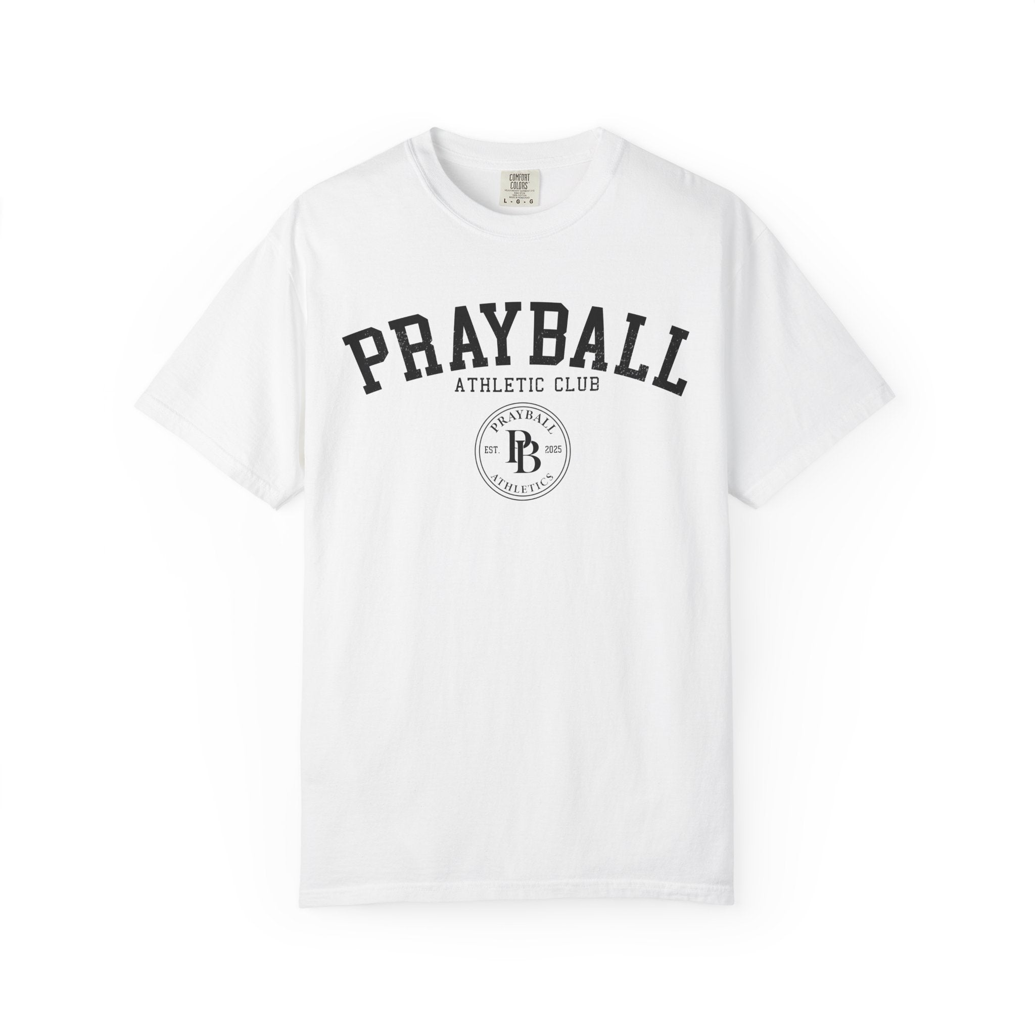 Prayball Athletic Club T-Shirt — Vintage Collegiate Baseball Tee